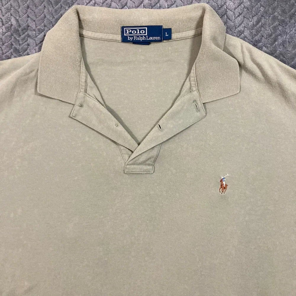 Polo Ralph Lauren Polo Shirt Mens L Classic Sage Green Embroidered Flesh Pony